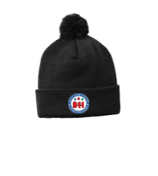Embroidered Solid Pom Pom Beanie