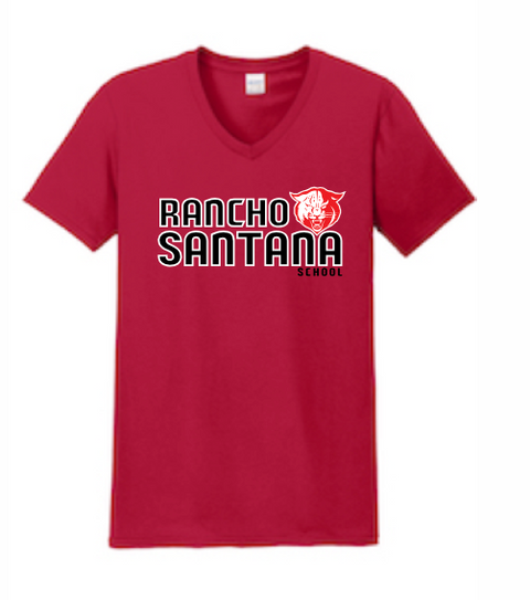 Rancho Santana Ladies Cotton V-neck T-shirt- LPC54V
