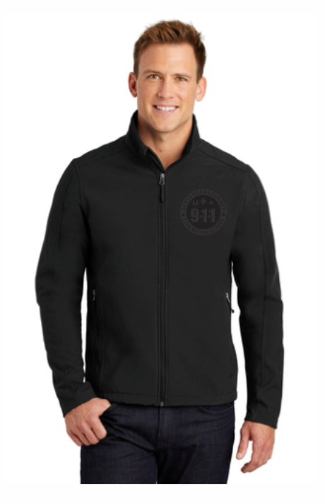 911 Tone On Tone Embroidered Core Soft Shell Jacket- J317