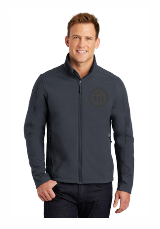 911 Tone On Tone Embroidered Core Soft Shell Jacket- J317