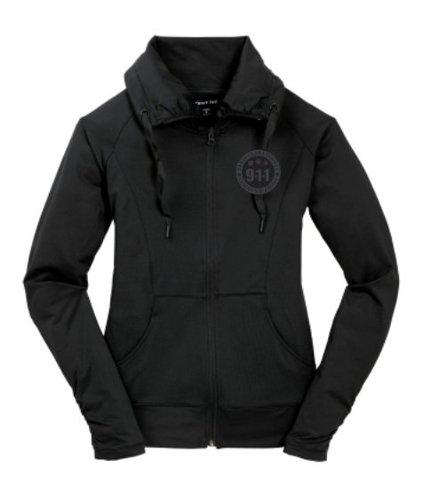 911 Tone On Tone Embroidered Ladies Sport-wick Stretch Full-zip Jacket