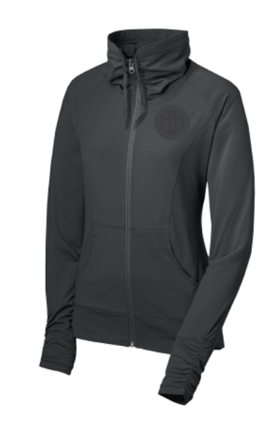 911 Tone On Tone Embroidered Ladies Sport-wick Stretch Full-zip Jacket
