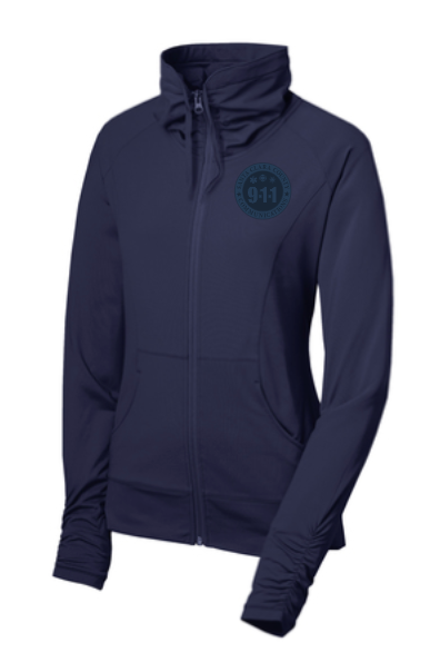 911 Tone On Tone Embroidered Ladies Sport-wick Stretch Full-zip Jacket