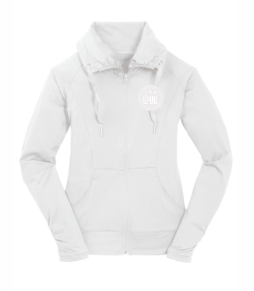 911 Tone On Tone Embroidered Ladies Sport-wick Stretch Full-zip Jacket