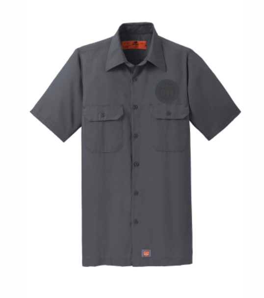Tone on Tone Embroidered Short Sleeve Solid Ripstop Shirt
