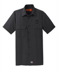 Tone on Tone Embroidered Short Sleeve Solid Ripstop Shirt