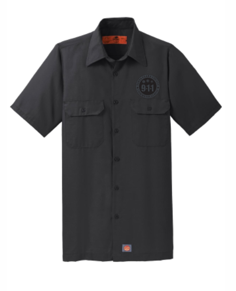 Tone on Tone Embroidered Short Sleeve Solid Ripstop Shirt
