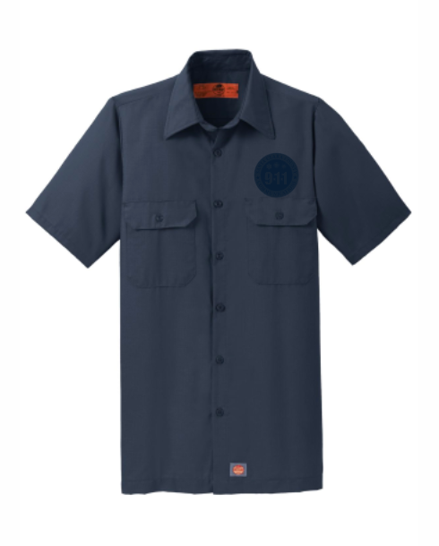 Tone on Tone Embroidered Short Sleeve Solid Ripstop Shirt