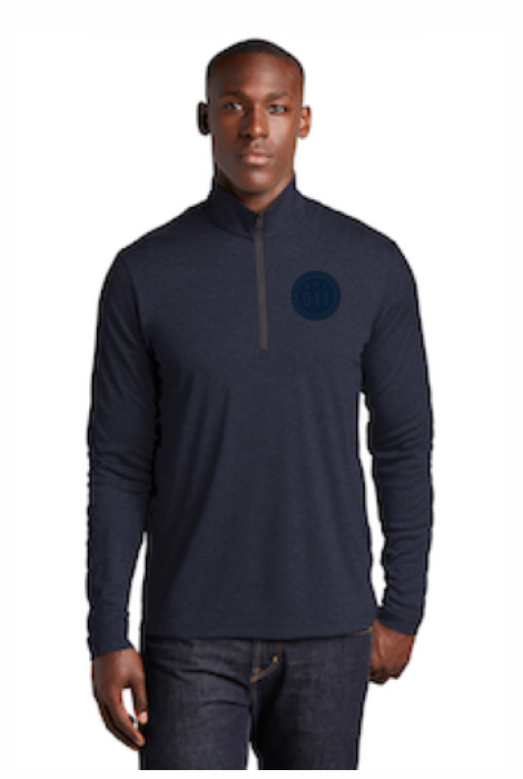 911 Tone On Tone Embroidered Men's 1/4-zip Pullover