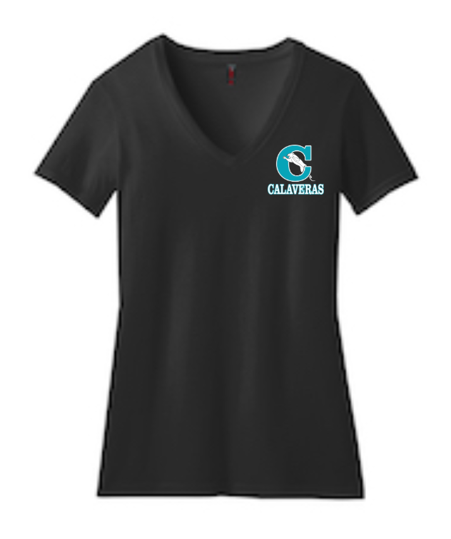 Calaveras Elementary Women's Perfect Blend Cvc V-neck Tee- DM1190L