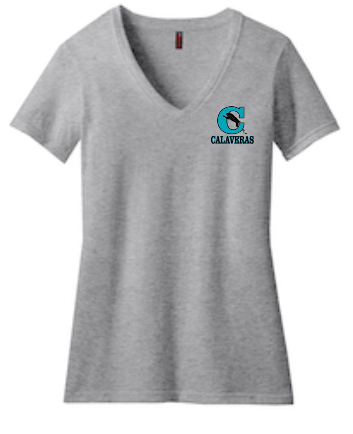 Calaveras Elementary Women's Perfect Blend Cvc V-neck Tee- DM1190L