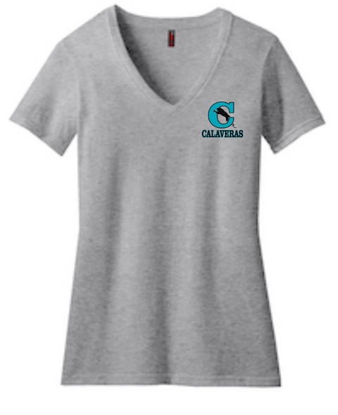 Calaveras Elementary Women's Perfect Blend Cvc V-neck Tee- DM1190L