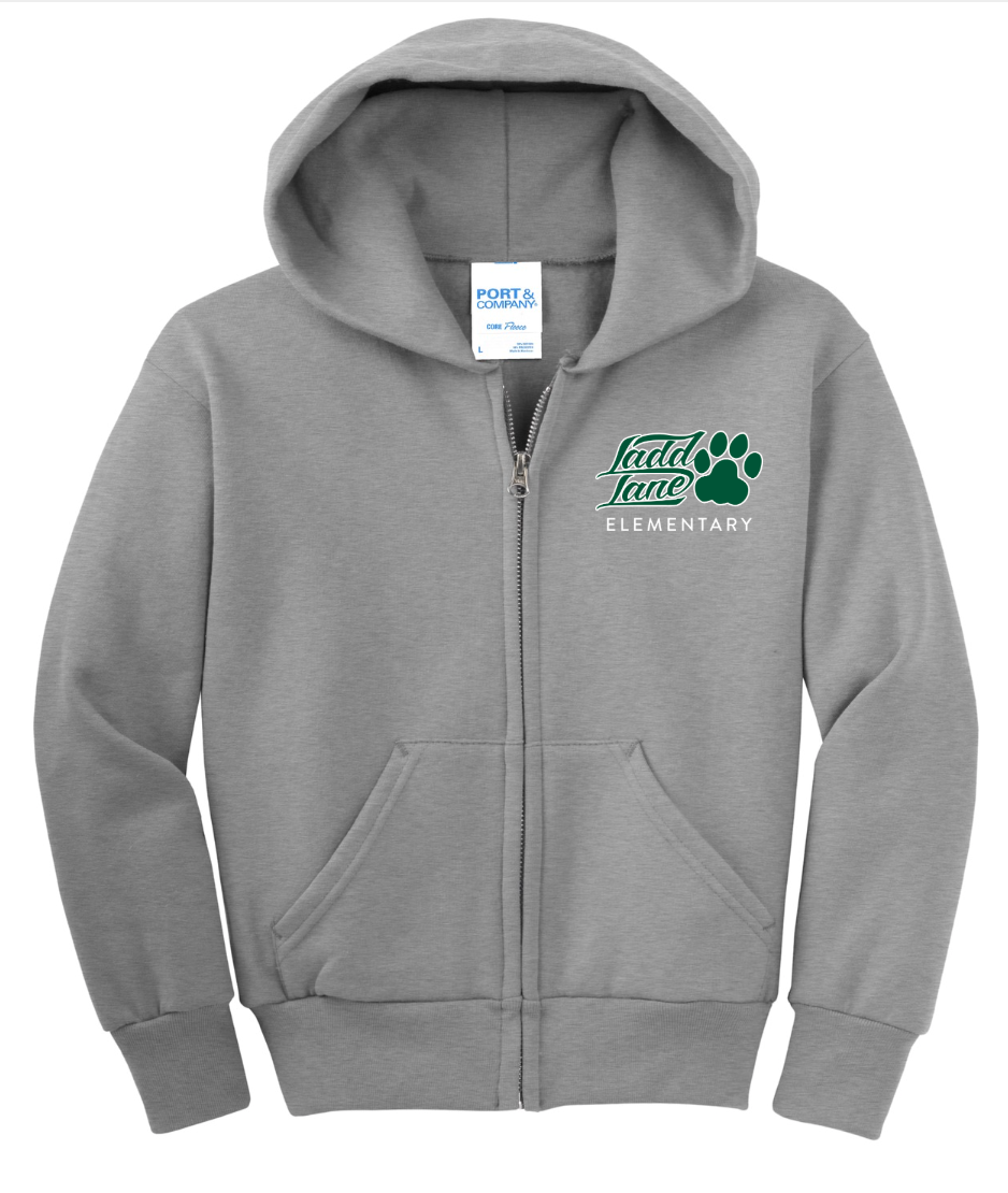 YOUTH- Ladd Lane Elementary School Full-zip Hooded Sweatshirt