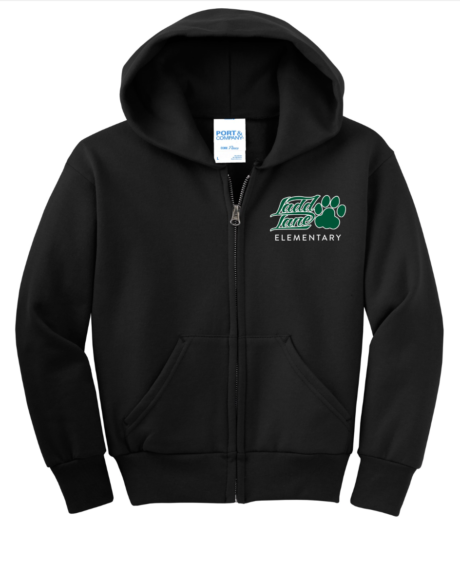 YOUTH- Ladd Lane Elementary School Full-zip Hooded Sweatshirt