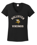 LADIES- Hollister Vikings 100% Cotton V-Neck Tee