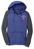 911 Screen Print Front & Back- District Woman's Lightweight Fleece Raglan Hoodie