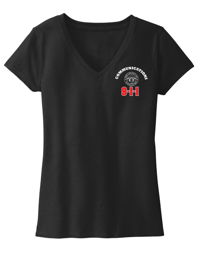 911 Screen Print Front & Back- District Women's Re-Tee V-Neck