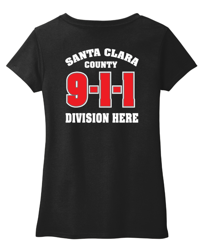 911 Screen Print Front & Back- District Women's Re-Tee V-Neck