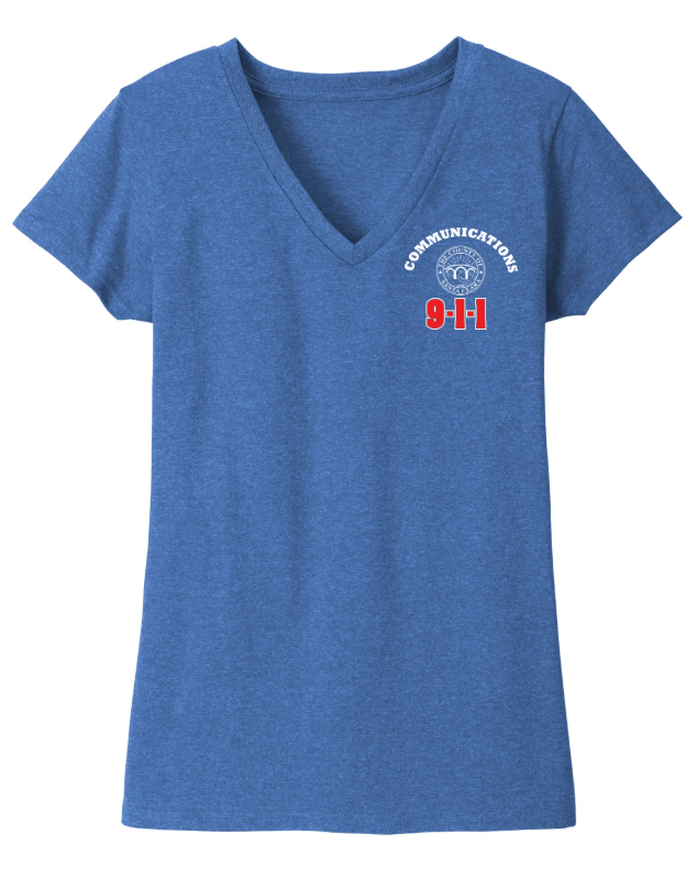 911 Screen Print Front & Back- District Women's Re-Tee V-Neck