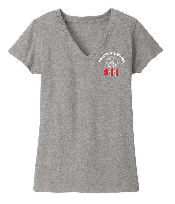 911 Screen Print Front & Back- District Women's Re-Tee V-Neck