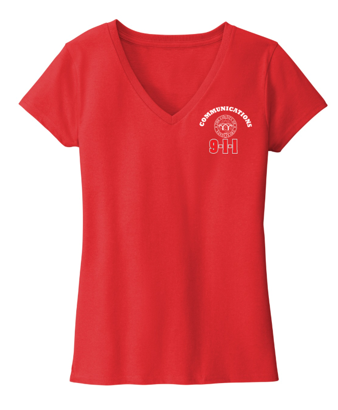 911 Screen Print Front & Back- District Women's Re-Tee V-Neck
