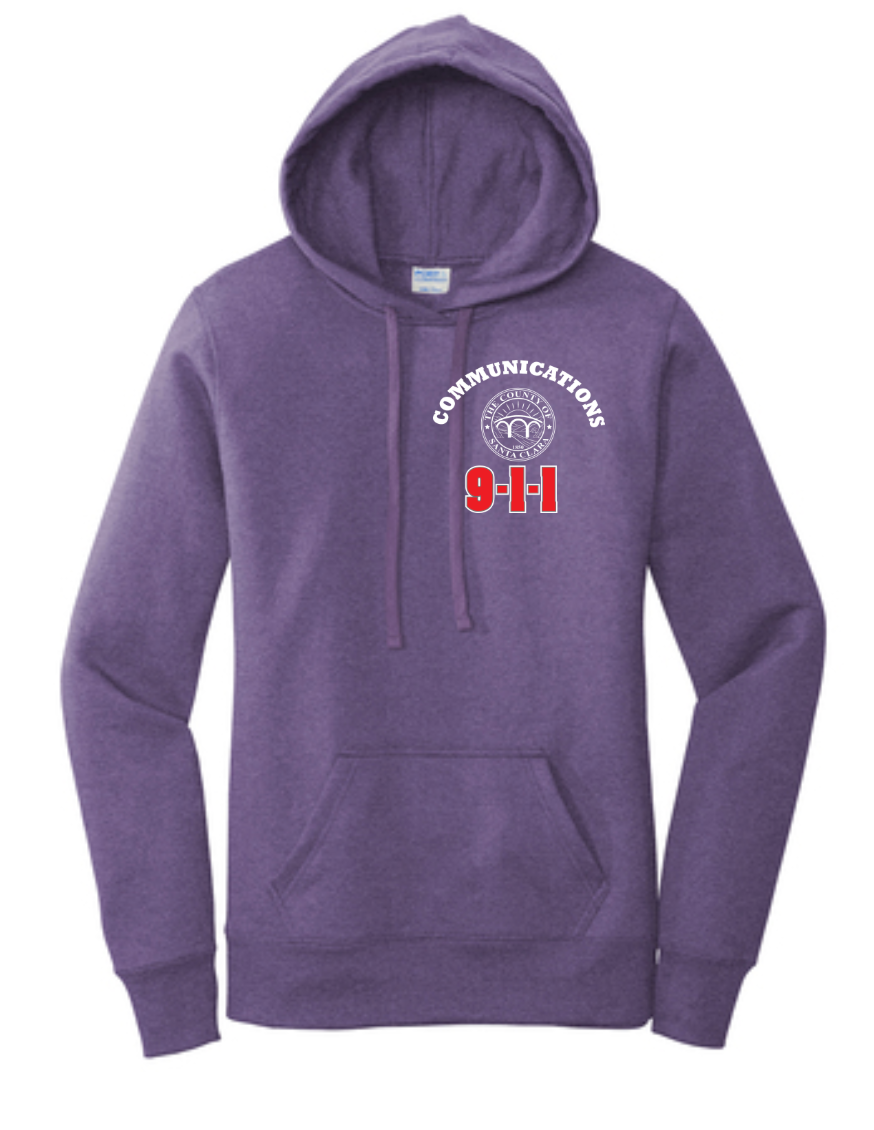 911 Screen Print Front & Back- Ladies Hooded Sweatshirt
