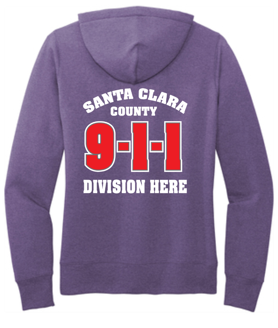 911 Screen Print Front & Back- Ladies Hooded Sweatshirt