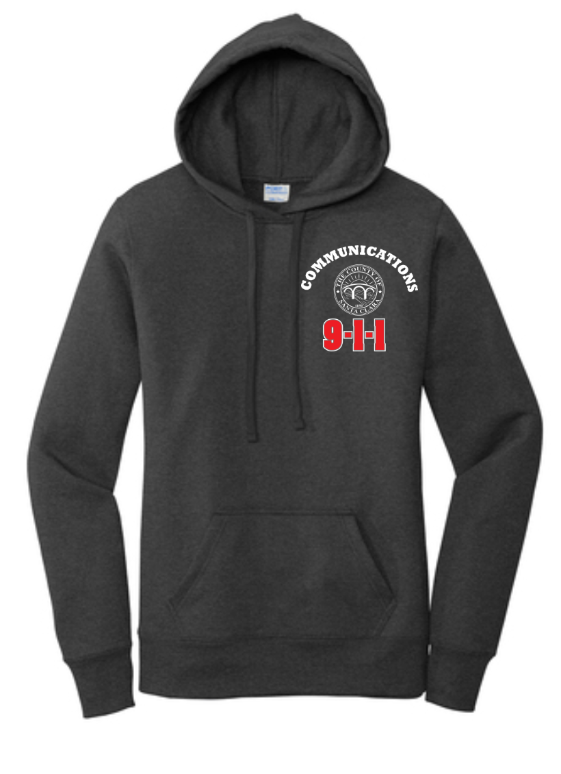 911 Screen Print Front & Back- Ladies Hooded Sweatshirt