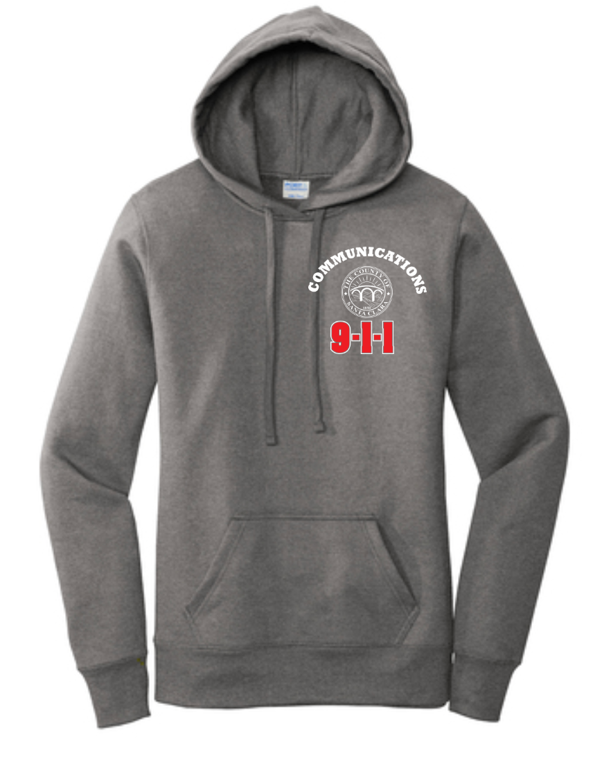 911 Screen Print Front & Back- Ladies Hooded Sweatshirt