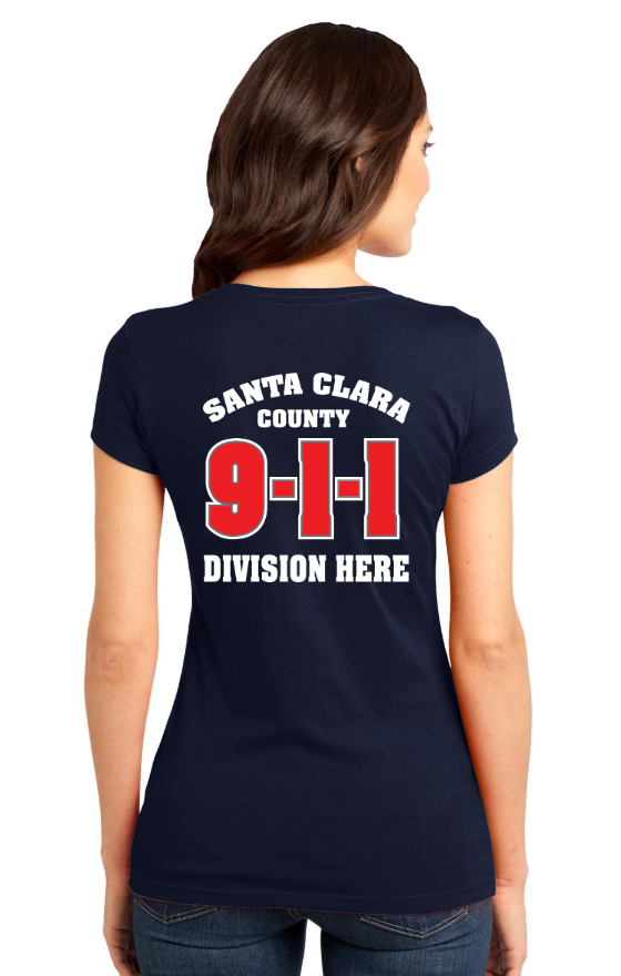 911 Screen Print Front & Back- Ladies District Tee