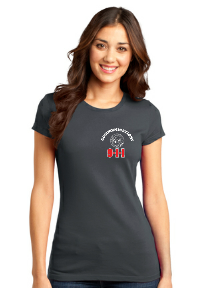 911 Screen Print Front & Back- Ladies District Tee