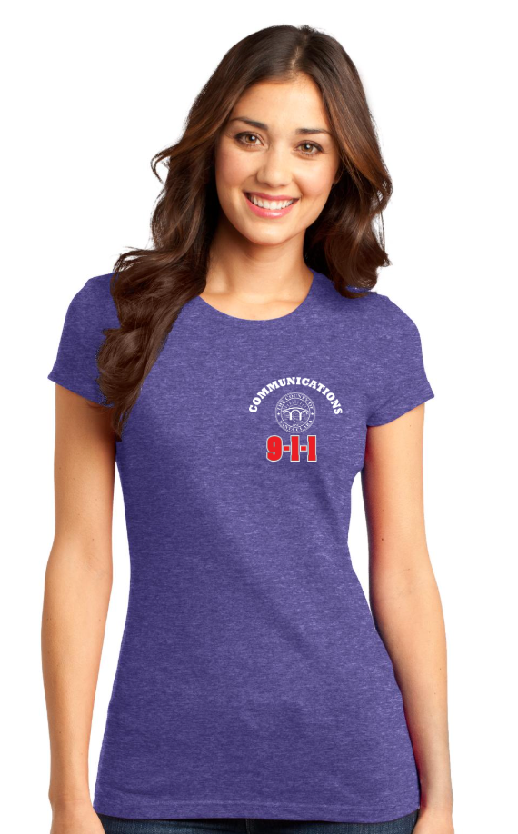 911 Screen Print Front & Back- Ladies District Tee