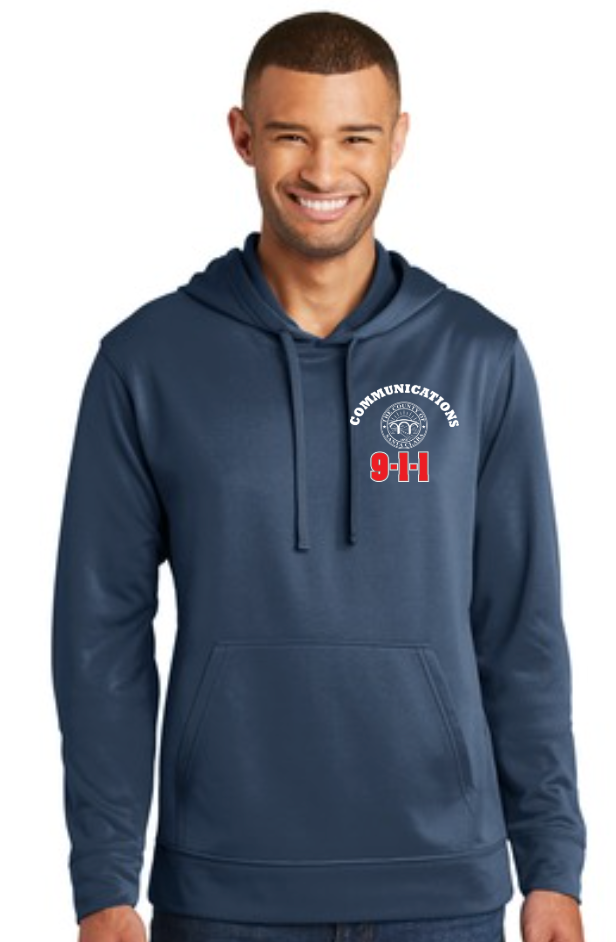 911 Screen Print Front & Back- Performance Fleece Pullover Hoodie