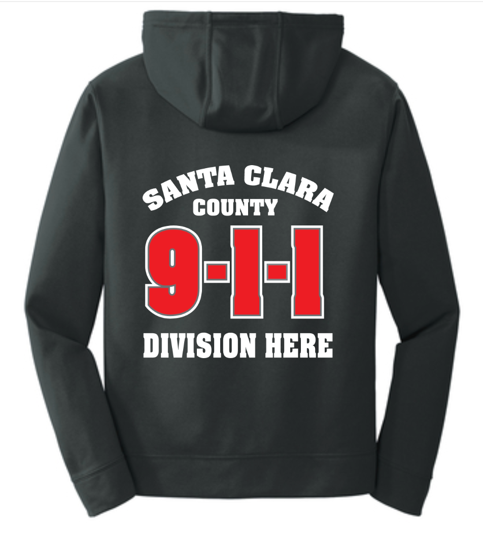 911 Screen Print Front & Back- Performance Fleece Pullover Hoodie