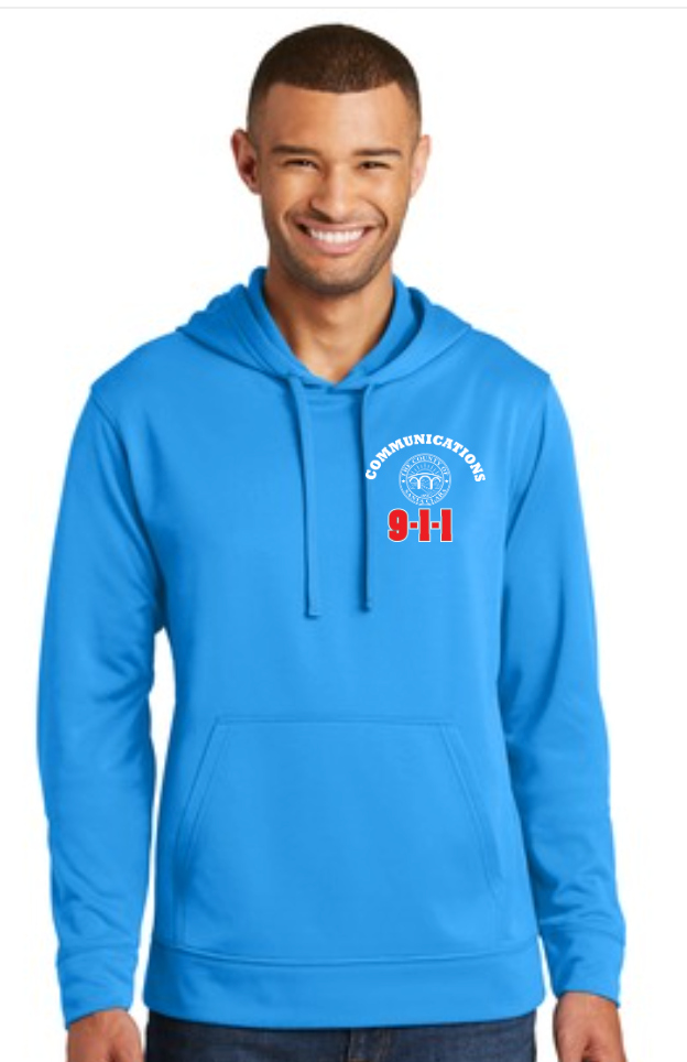 911 Screen Print Front & Back- Performance Fleece Pullover Hoodie
