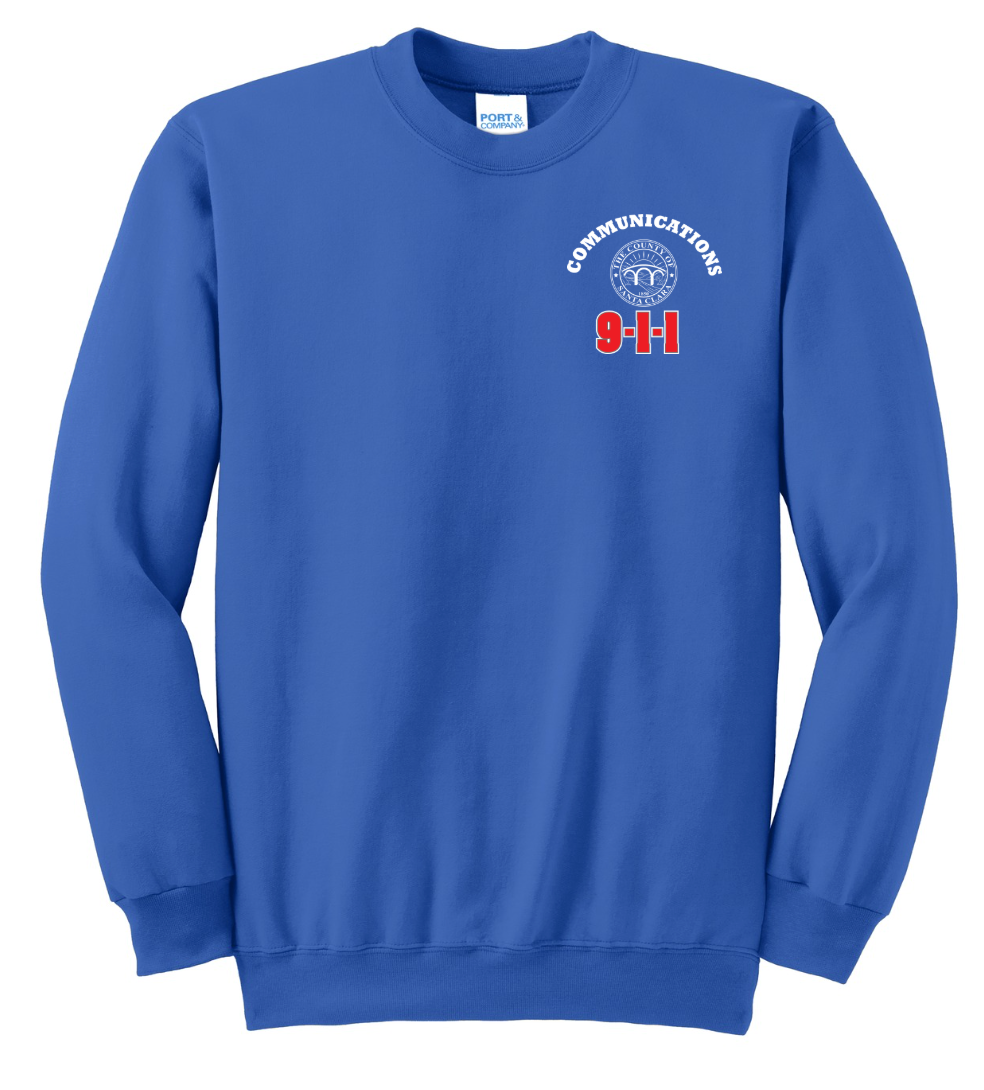 911 Screen Print Front & Back-Crewneck Sweatshirt