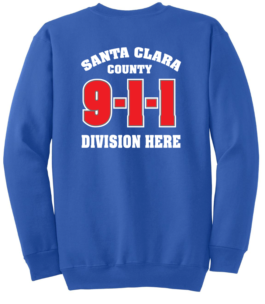 911 Screen Print Front & Back-Crewneck Sweatshirt
