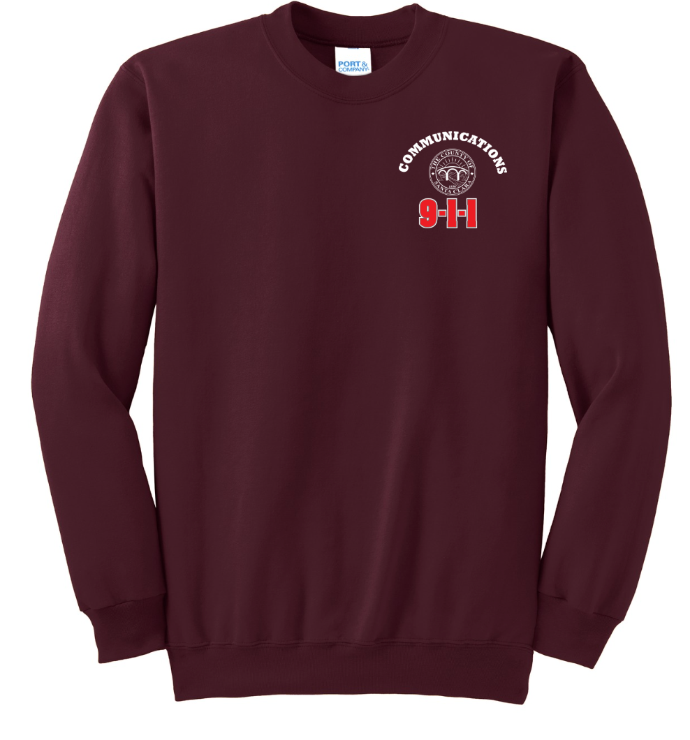 911 Screen Print Front & Back-Crewneck Sweatshirt