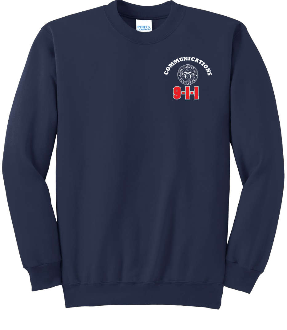 911 Screen Print Front & Back-Crewneck Sweatshirt