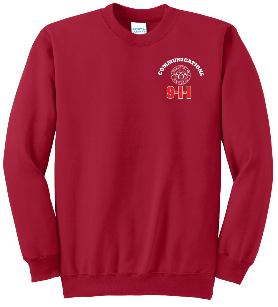 911 Screen Print Front & Back-Crewneck Sweatshirt