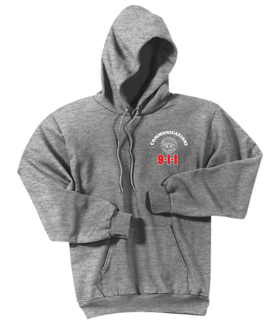 911 Screen Print Front & Back-Hooded Sweatshirt