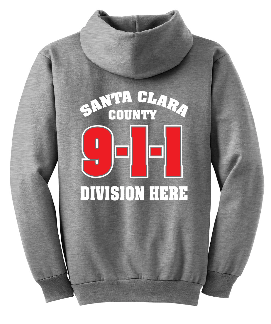911 Screen Print Front & Back-Hooded Sweatshirt