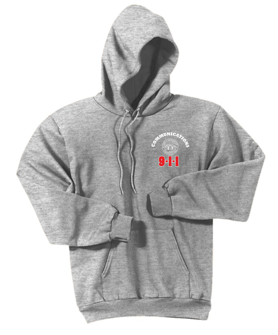 911 Screen Print Front & Back-Hooded Sweatshirt