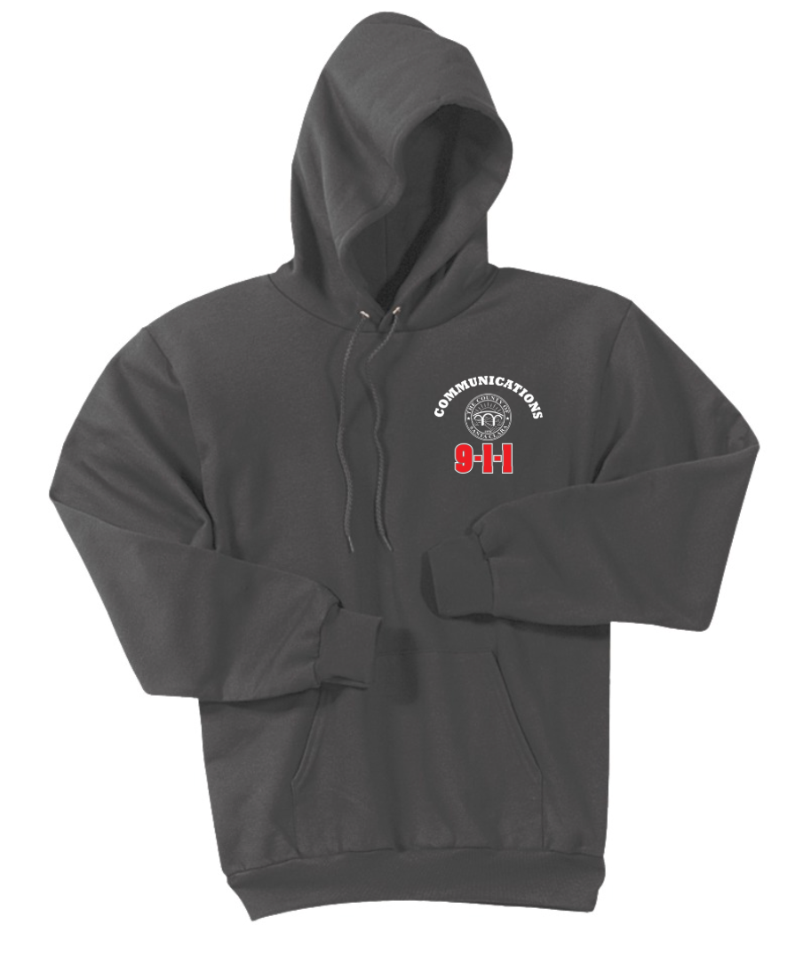 911 Screen Print Front & Back-Hooded Sweatshirt