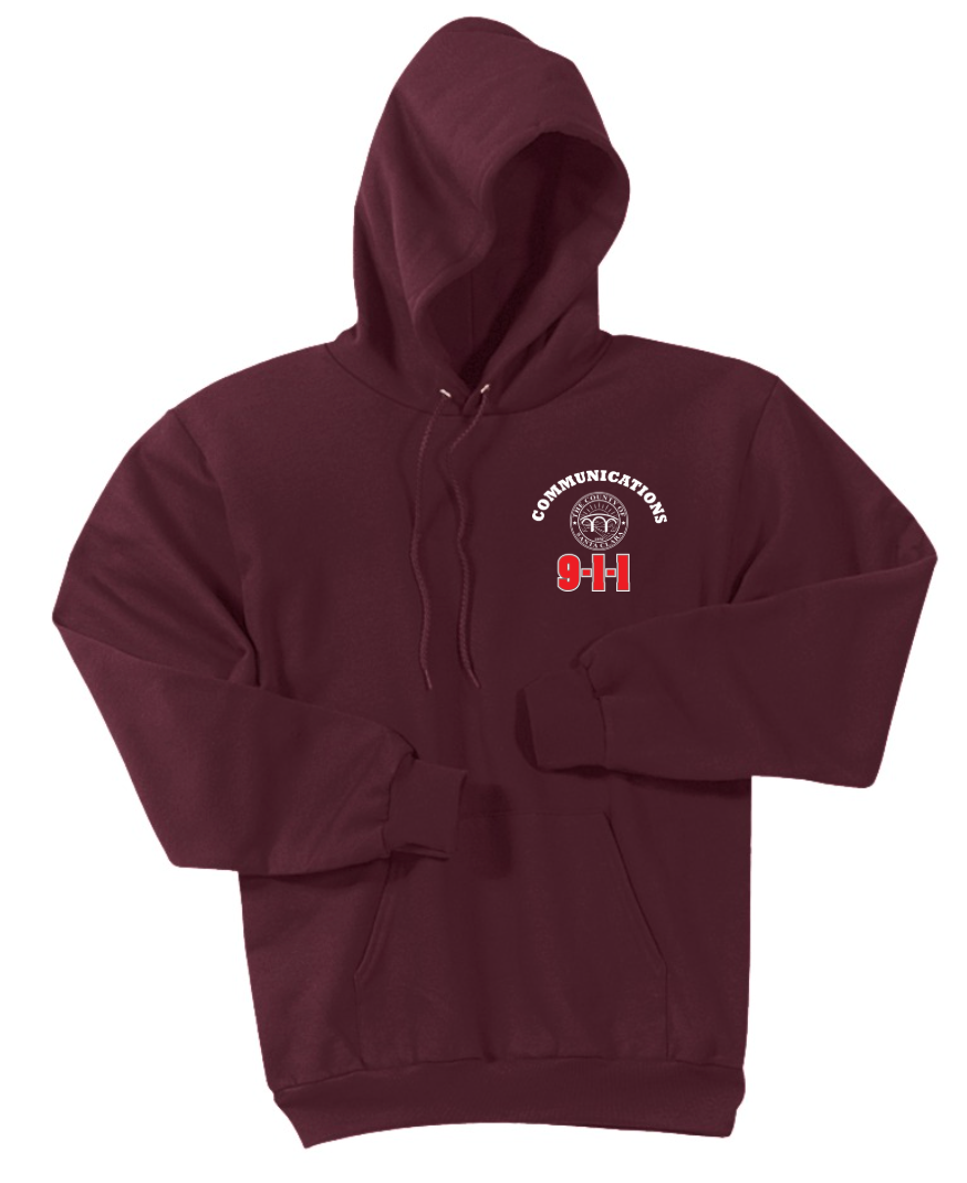 911 Screen Print Front & Back-Hooded Sweatshirt