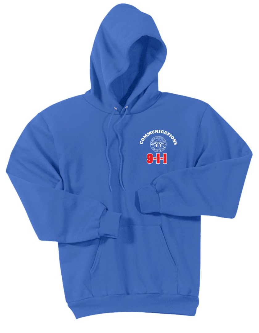 911 Screen Print Front & Back-Hooded Sweatshirt