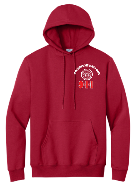 911 Screen Print Front & Back-Hooded Sweatshirt