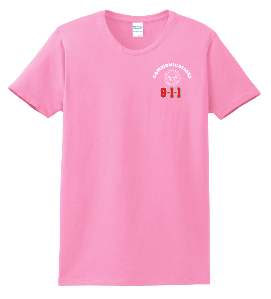911 Screen Print Front & Back- Ladies Short Sleeve Tshirt