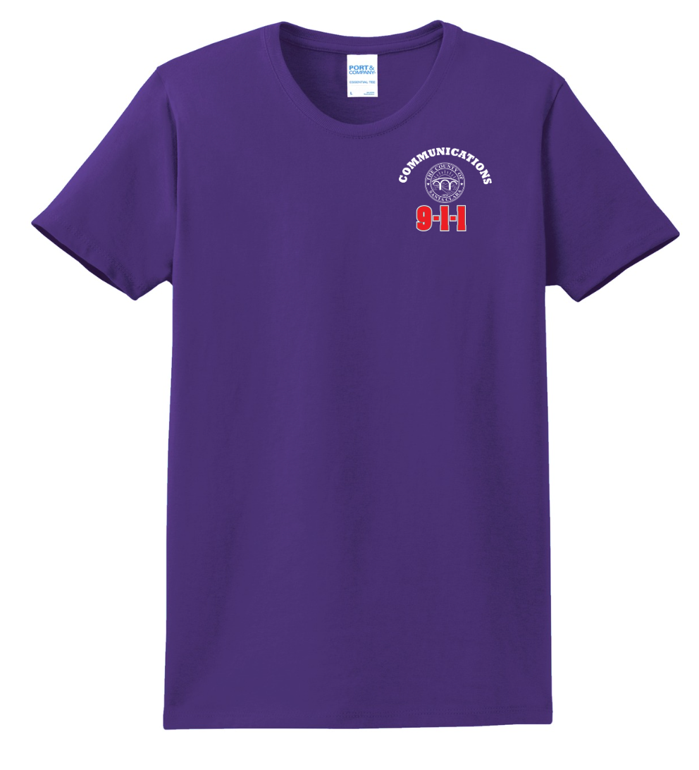 911 Screen Print Front & Back- Ladies Short Sleeve Tshirt