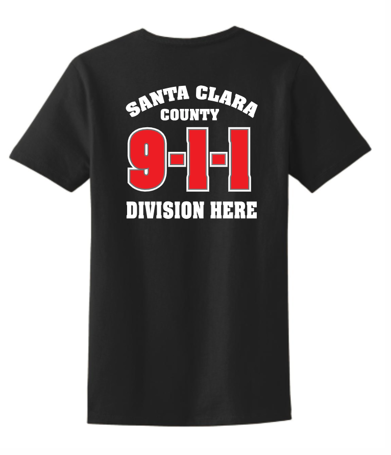 911 Screen Print Front & Back- Ladies Short Sleeve Tshirt